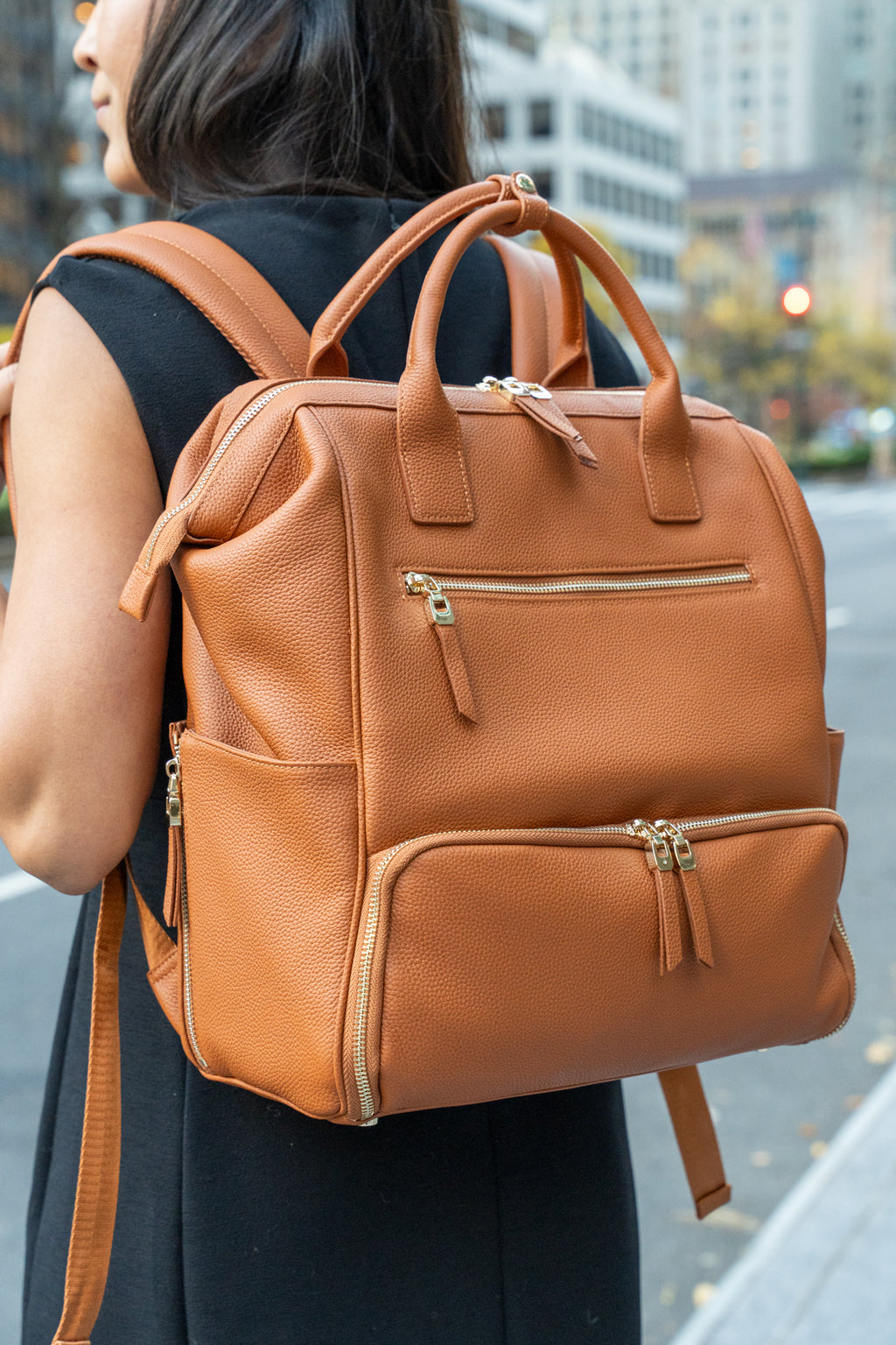 All-Day Leather Commuter Backpack