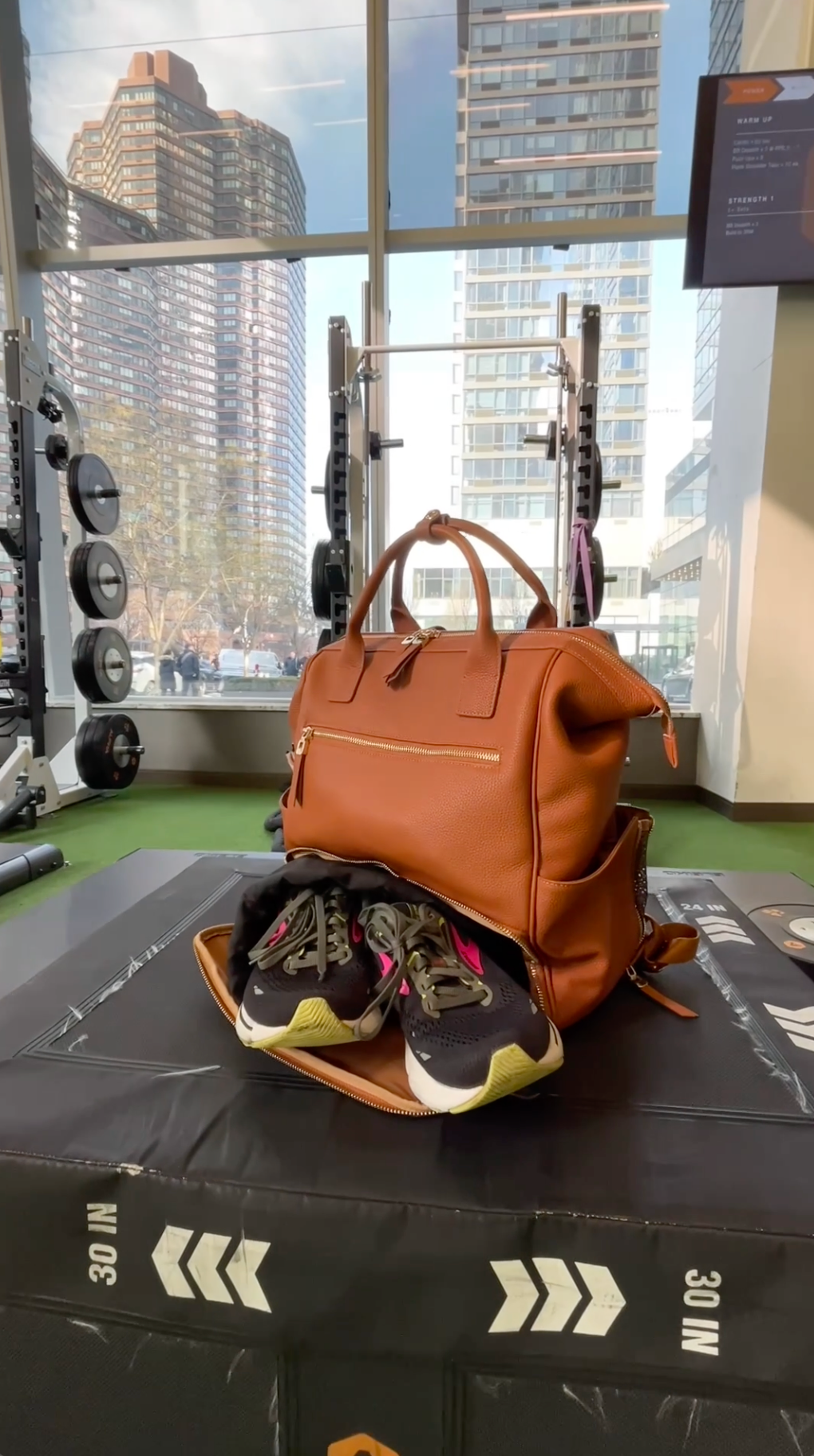 Leather 15" Laptop Backpack (Convertible Shoe Compartment)